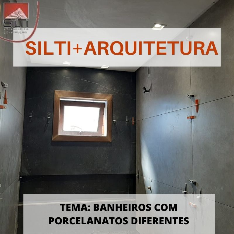 Silti+Arquitetura: Vantagens de banheiros com porcelanatos diferentes